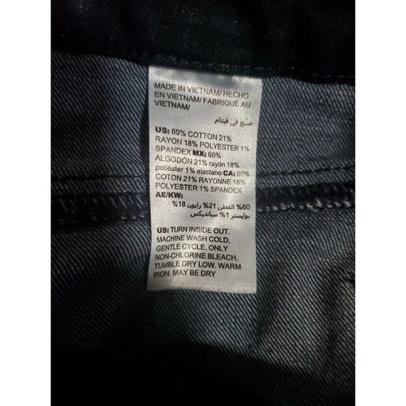 Chico's Women's Pants Size 12 Blue Dark Wash Skinny Ankle Button Zip Closure - Picture 7 of 11